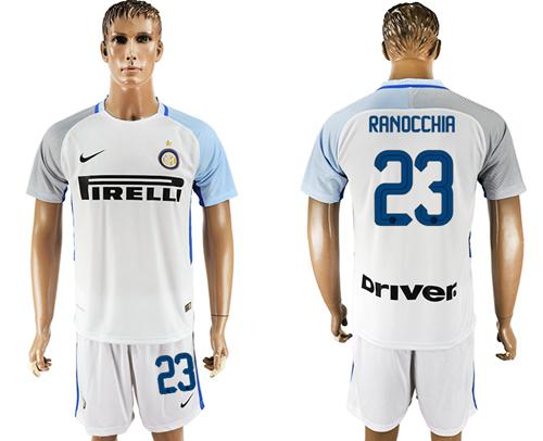 Inter Milan #23 Ranocchia White Away Soccer Club Jersey - Click Image to Close
